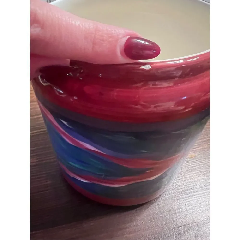Gail Pittman 1988 “Flame” 1988 Large Canister with Lid Abstract Ceramic Pottery
